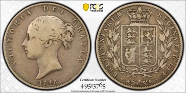 1845 1/2 Cr S-3888 VF20