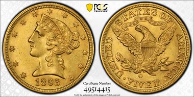 1893-O $5 MS61