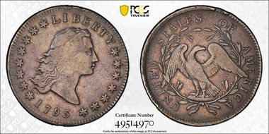 1795 $1 Silver Plug, BB-21 VF20