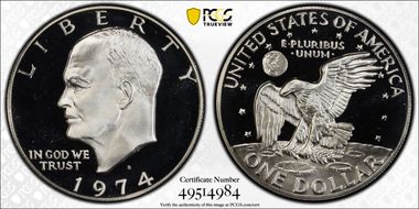 1974-S $1 Silver PR69DCAM