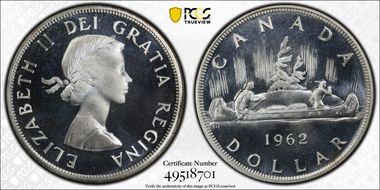 1962 S$1 PL67+ CAM