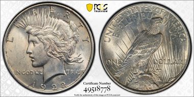 1922 $1 MS62