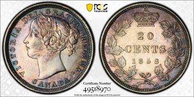 1858 20C Blundered I in VICTORIA AU58
