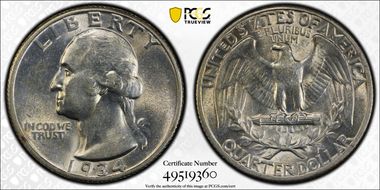 1934 25C Light Motto AU58