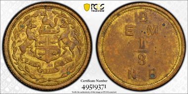 (c.1857) Tk 1/8 NB FT-4 BR-929 Gingras-220 Eastmain, Hudson's Bay Co. N1