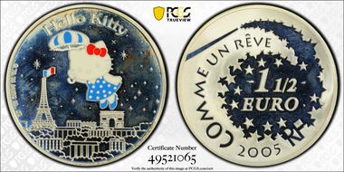 2005 € 1 1/2 Hello Kitty over Paris PR66DCAM