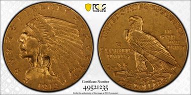 1913 $2.50 AU53