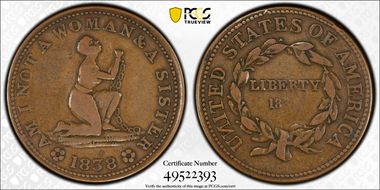 1838 Token HT-81, Am I Not a Woman VF20BN