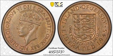 1945 1/12 S KM-19 MS63BN