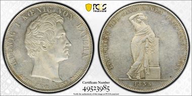 1835 Thaler Mortgage Bank KM-777  Ag AU58