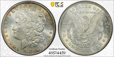 1878 7TF $1 Reverse of 1878 MS63