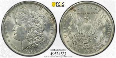1884-O $1 AU58