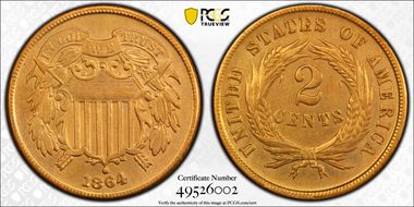 1864 2C Large Motto N1BN