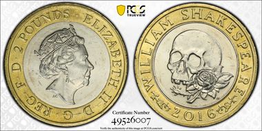 2016 £2 S-K40 Shakespeare Tragedies MS62