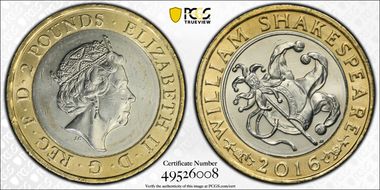 2016 £2 S-K38 Shakespeare-Comedy MS62