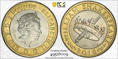 2016 £2 S-K39 Shakespeare-History MS62