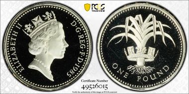 1985 £1 S-J3 Welsh Design Ag PR69DCAM
