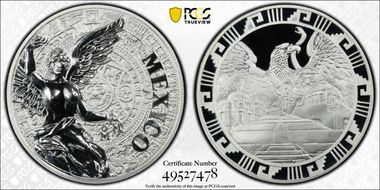 (2016)-Mo Medal "Mexican Elements" Ag 1oz Later Type PR70DCAM