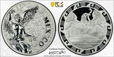 (2016)-Mo Medal "Mexican Elements" Ag 1oz Later Type PR70DCAM