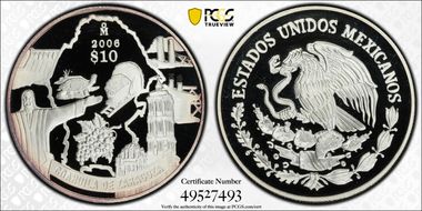 2006-Mo 10 Peso Coahuila de Zaragoza KM-780  Ag PR69DCAM