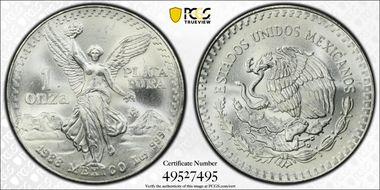 1988-Mo Onza Libertad Ag MS67