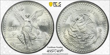 1988-Mo Onza Libertad Ag MS66