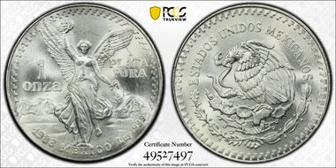 1988-Mo Onza Libertad Ag MS67