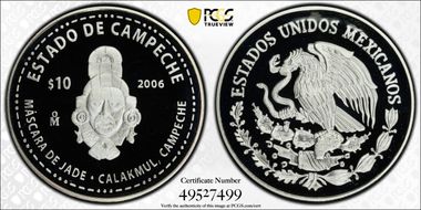 2006-Mo 10 Peso Campeche KM-759  Ag PR69DCAM