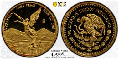2009-Mo 1/20 oz Libertad Gold PR1DCAM