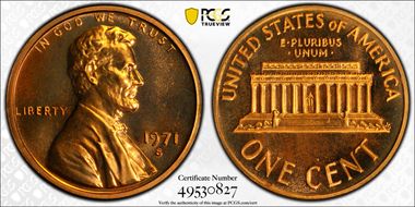 1971-S 1C PR67RD