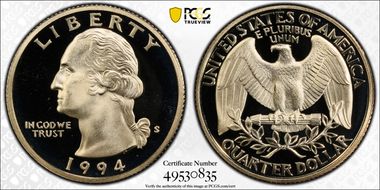 1994-S 25C PR69DCAM