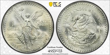 1988-Mo Onza Libertad Ag MS66