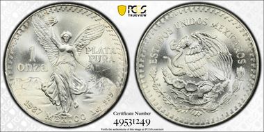 1987-Mo Onza Libertad Ag - DDO MS68