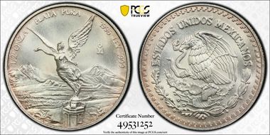 1996-Mo 1/2 oz Libertad Ag MS68