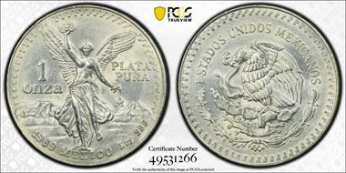1989-Mo Onza Libertad Ag w/o Dot before 999 N1
