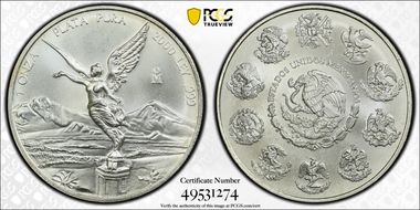 2000-Mo Onza Libertad Ag MS69