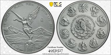 2018-Mo Onza Libertad Ag - Antiqued SP70