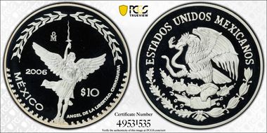 2006-Mo 10 Peso Chihuahua KM-774  Ag PR69DCAM