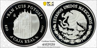 2007-Mo 10 Peso San Luis Potosi PR69DCAM