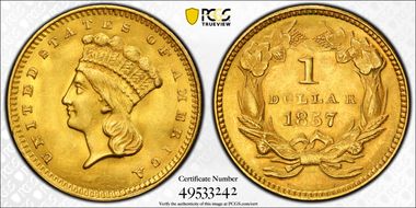1857 G$1 MS63