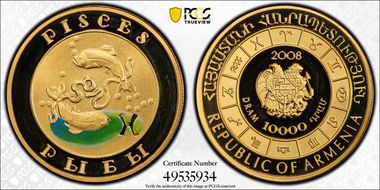 2008 10000 D Pisces Colorized PR69DCAM