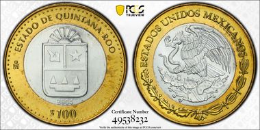 2004-Mo 100 P Quintana Roo MS65