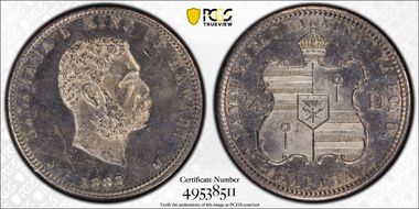 1883 25C Hawaii MS62