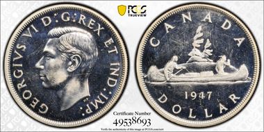 1947 S$1 Pointed 7 Dot THP SP64