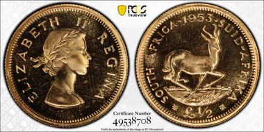 1953 £1/2 PR65CAM