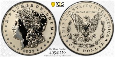 2023-S $1 Morgan Dollar Rev PR  Two-Coin Reverse Proof Set First Strike PR69