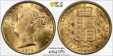 1872 Sov S-3853B Shield No Die # MS63