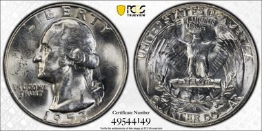 1953-D 25C DDR FS-801 MS64