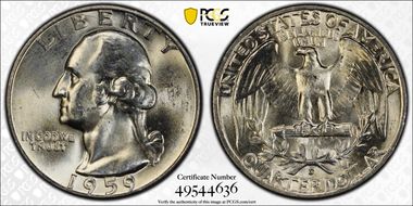 1959-D 25C RPM FS-501 MS64