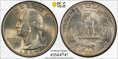 1943-S 25C DDO, FS-101 MS65+